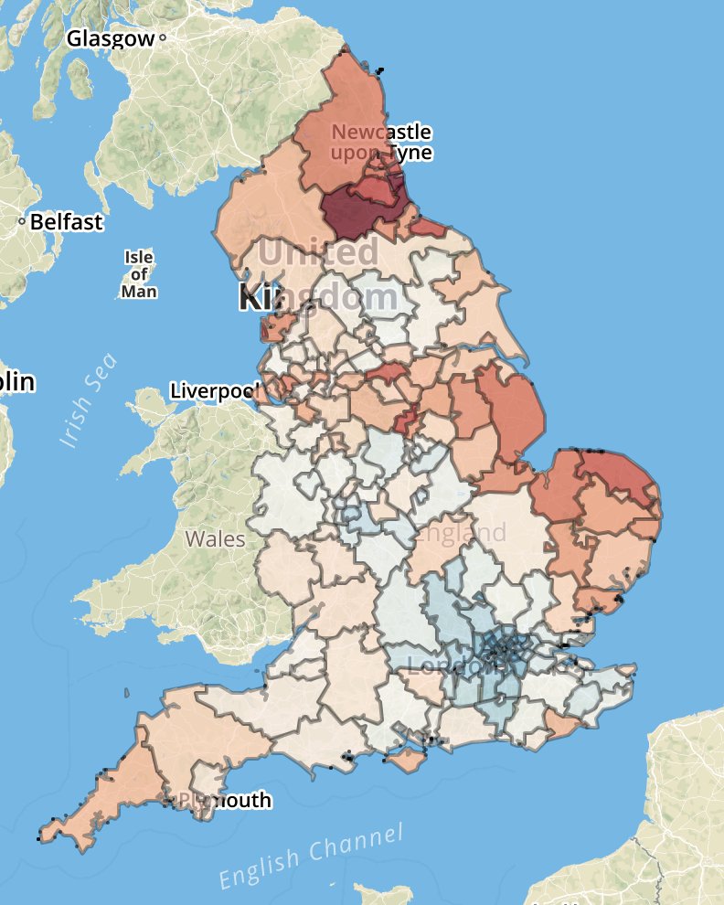 srjmaxwell's tweet photo. Fascinating data from #OpenPrescribing on the extent of the variation in #prescribing of #antidepressant #drugs by location in @NHSEngland - 5-fold variation from #Brent to #Sunderland https://t.co/aNz6W5ChxE