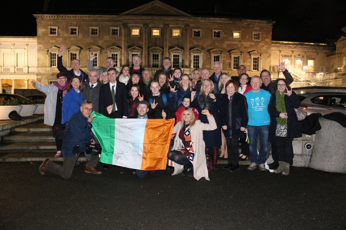 IrishDeafSoc's tweet photo. Now the final countdown to the big day! With three weeks to go IDS will mark 14th December as National ISL Day and we Deaf Community will celebrate 1st Anniversary since ISL Bill passed. #YestoISL #NationalISLDay2018 #NationalIrishSignLanguageDay https://t.co/7Hqf0CvoGY