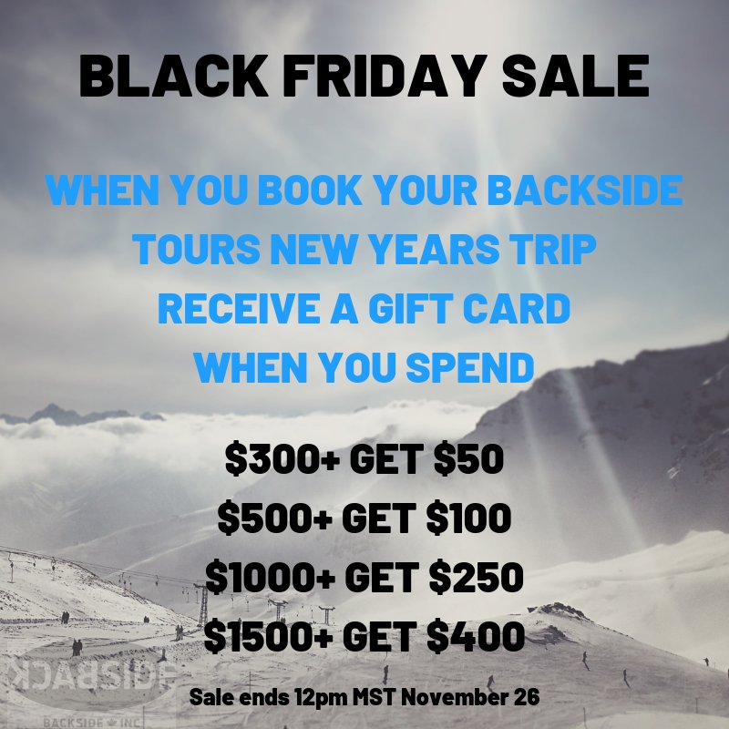 BacksideTours's tweet image. BLACK FRIDAY IS LIVE! - mailchi.mp/backsidetours/…