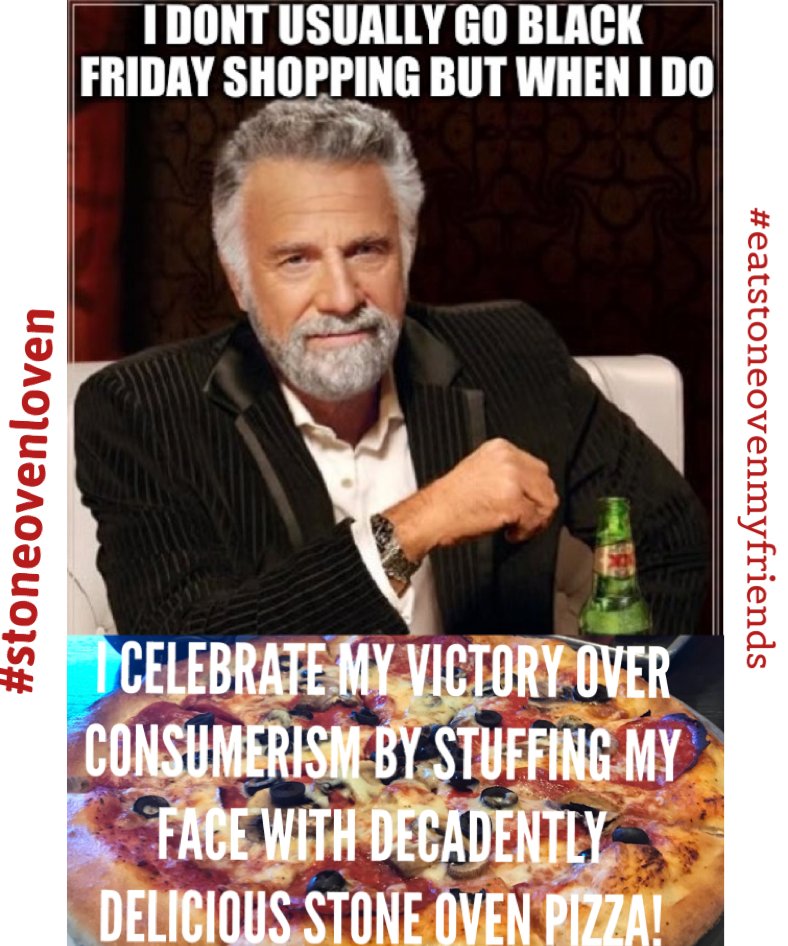 StoneOvenWF's tweet photo. Done with Black Friday Shopping? Need a break from the crowds of crazy shoppers? We’re here to serve! Pizza! #foodiesofwichitafalls #stoneovenloven #stoneovenpizza #grabaslice #texomasbestpizza https://t.co/NsX85t2K2l