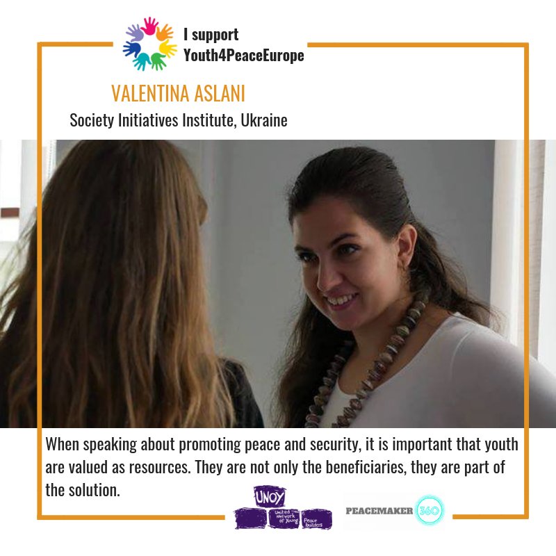 unoy_peace's tweet photo. Valentina Aslani advocates for the implementation of #UNSCR2250 in #Europe because she strongly believes that institutions & governments must start taking into serious account #youthcontribution to #peacebuilding.
#Youth4PeaceEurope https://t.co/zrWbX54qRM