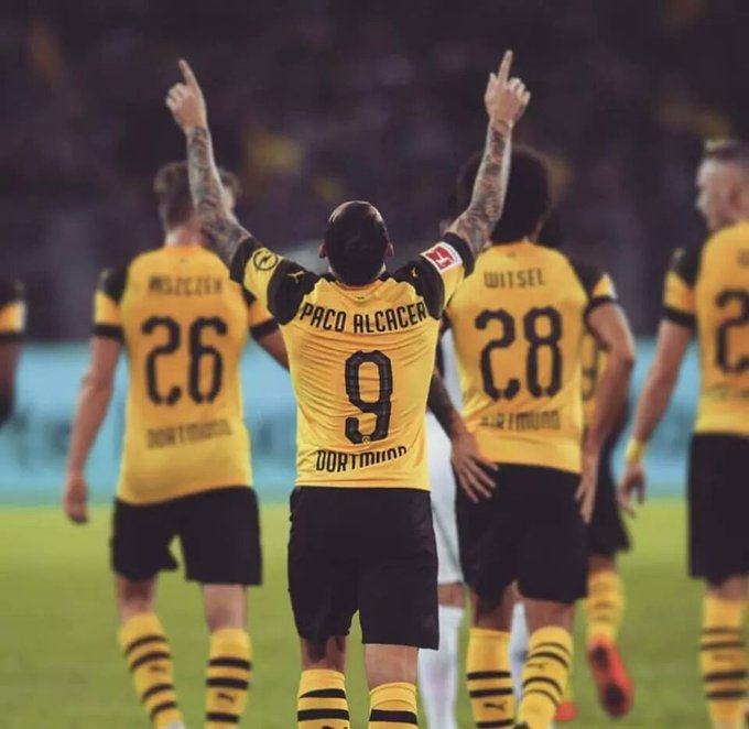 BetDodds's tweet photo. OFFICIAL: Borussia Dortmund have confirmed the permanent signing of Paco Alcácer on a five-year deal after activating the buy-out clause included in his loan from Barcelona. https://t.co/BBEAdLwGIo