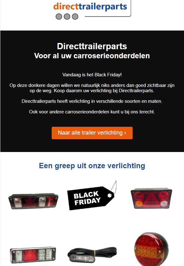 DirectTrailer's tweet image. Black Friday bij Directtrailerparts! Wilt u ook op de hoogte blijven van alle nieuwtjes? Meld u snel aan op info@directtrailerparts.nl