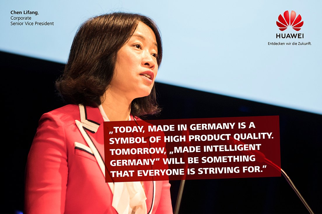 Huawei_Germany's tweet photo. Huawei's Corporate Senior Vice President Chen Lifang gestern beim Digital Transformation Summit der @wiwo in Berlin. #wwdigital18 #huaweiterdenken https://t.co/7QsNO3MnJk