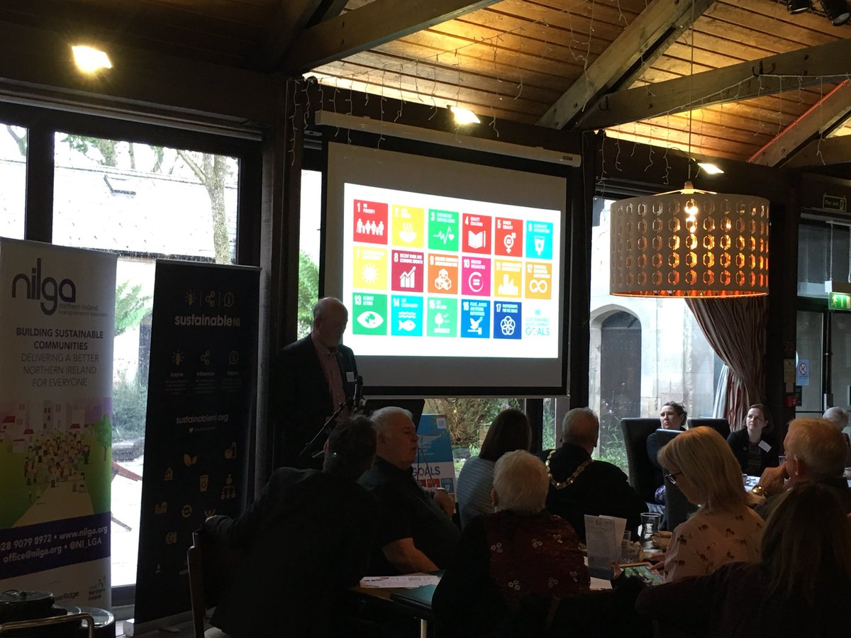 SustainableNI's tweet photo. Fantastic turnout today for Global Goals, Local Action event #LocalActionNI thanks to everyone that moderated, spoke, contributed and attended! Beautiful venue too! @NI_LGA @ANDborough @ICE_NIreland @CAugustenborg @MichaelEwing1 https://t.co/HKSQ2SUJTY