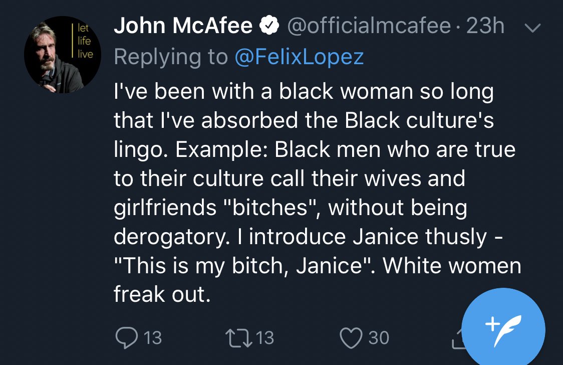 DJWonka's tweet photo. 😂 John McAfee has to be coked out, and corporations like @HitachiGlobal @WesternUnion  @MGMResortsIntl @Xerox continue to support @intel using that company name. Not to mention the countless universities using products bearing his namesake. @McAfee is trash. 🚮 https://t.co/ekLuns9owT