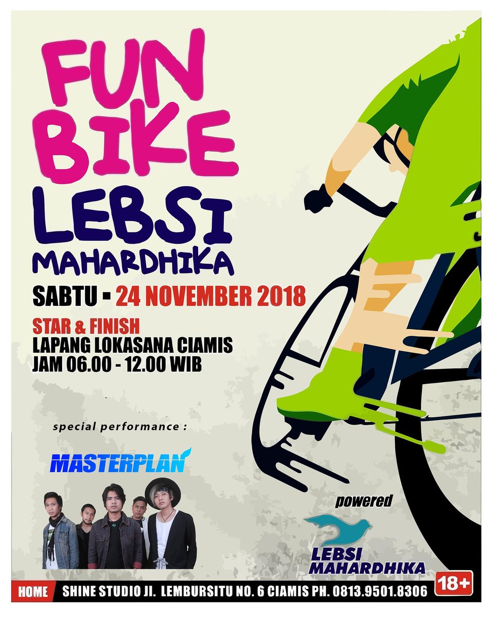 Sabtu pagi bersepeda sambil menikmati musik, <a href="/MASTERPLAN_IND/">MASTERPLAN</a> on stage jam 8 pagi.