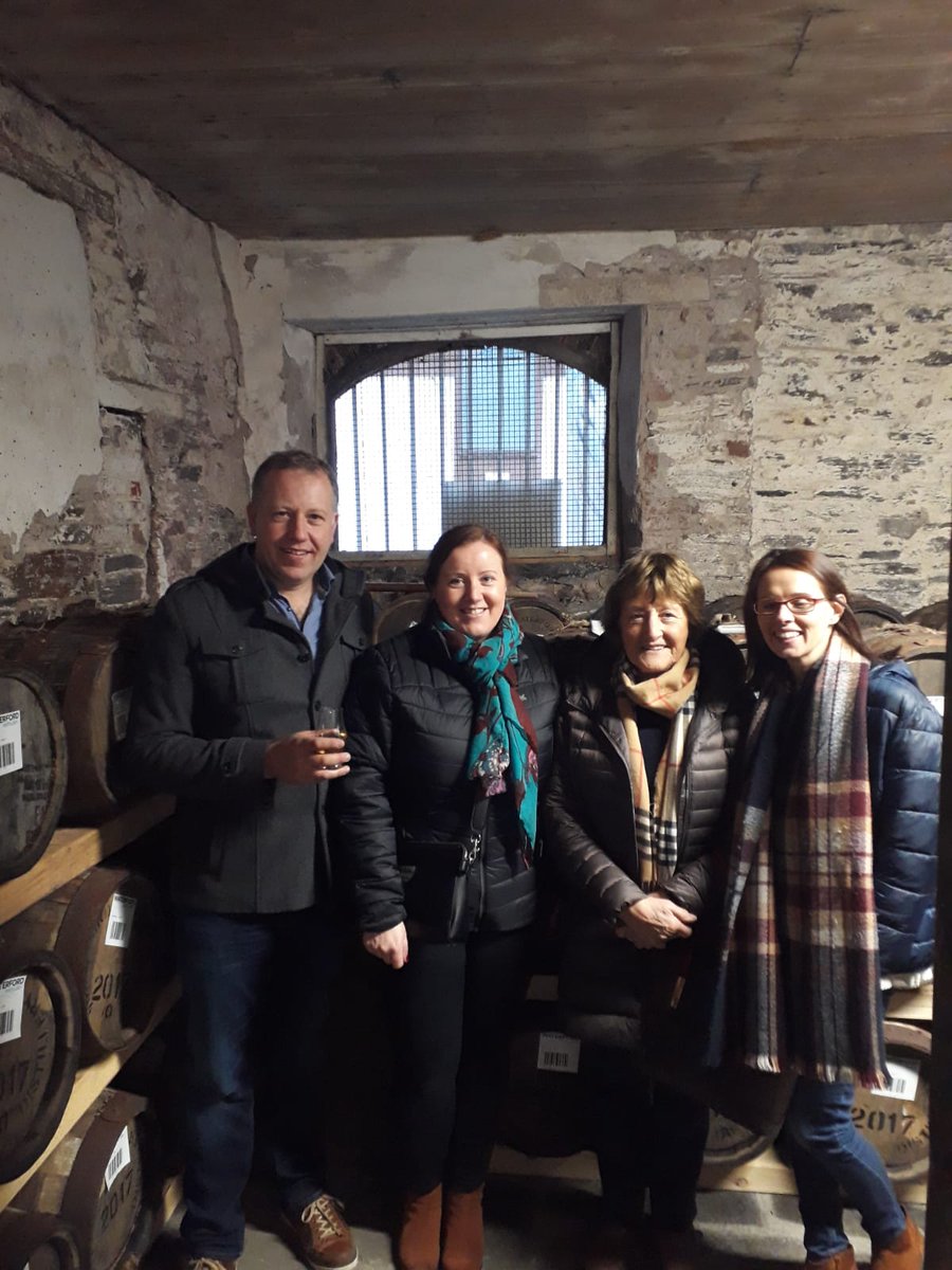 WaterfordWhisky's tweet photo. Barley grower Edward Harpur visited us with his family for a hands-on experience. He started his own distillation, of his own barley; tasted the spirit from his crop; and then sampled from the blood tub filled after last year's Bannow Island distillation. His mother approved! https://t.co/0TQf8jToAr