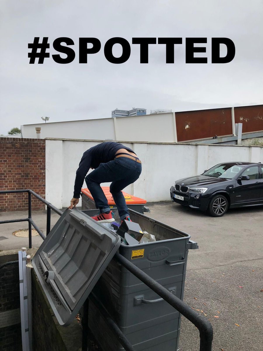 weareghosted's tweet photo. Did you know we moonlight as bin men? #spotted https://t.co/kRtVwzGTWq