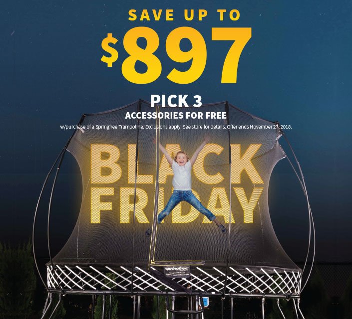 American Sale On Twitter Black Friday Is Here Imagine The Look On The Kiddos Faces When They See A Springfree Trampoline Save Up To 897 On And Get 3 Free Accessories