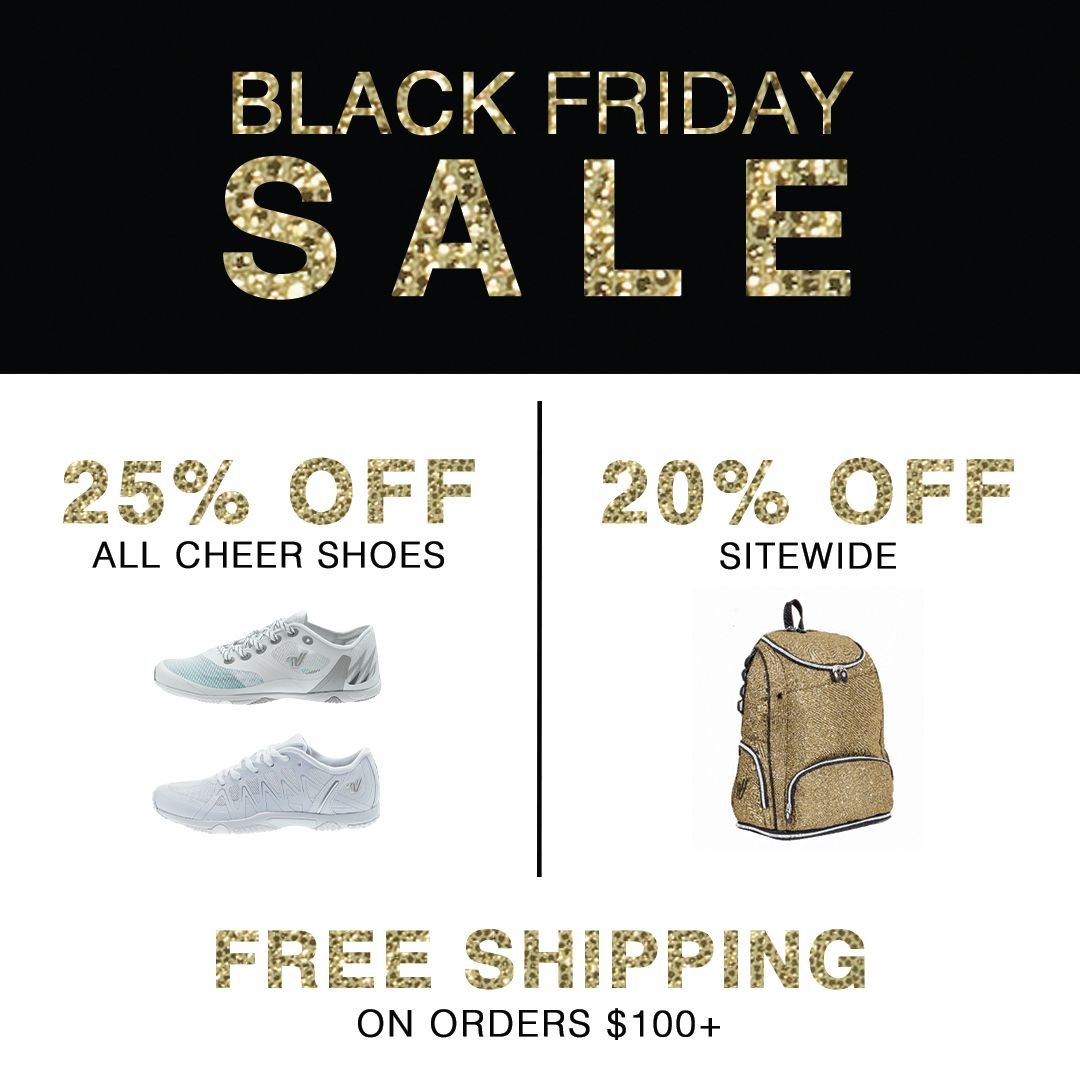 Our Black Friday deals are too good to miss! ✨ Take 25% off all cheer shoes and 20% off sitewide! Shop now → bit.ly/ShopVSsale18