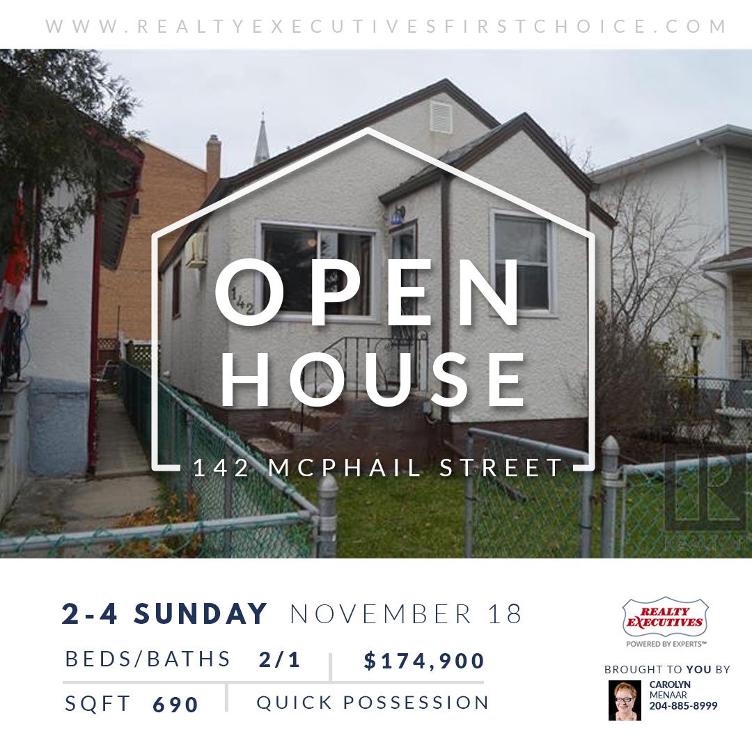 RealtyExecsWpg's tweet photo. Come visit our wonderful REALTORS® at our open house this weekend. #OpenHouse #OpenHouseWinnipeg #RealEstateWinnipeg #RealtyExecutivesFirstChoice https://t.co/5t2QBuqN60 https://t.co/tCoJyHyerV