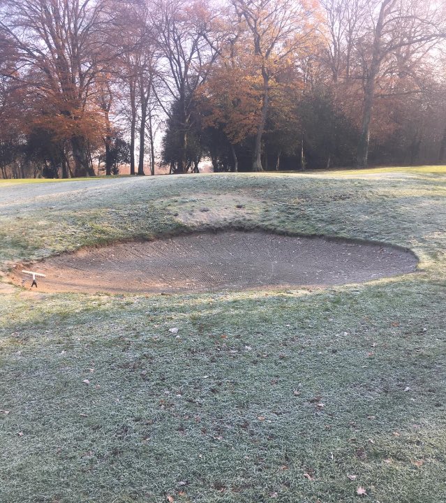 GreenstaffAGC's tweet photo. The guys have been hard at it. Pushing and collecting leaves, repairing rook damage and even fit in a small bunker Reno. Tough work for four of us. Lots to do. #5weeksLeft #Strong4 https://t.co/R5Zf5Q286p