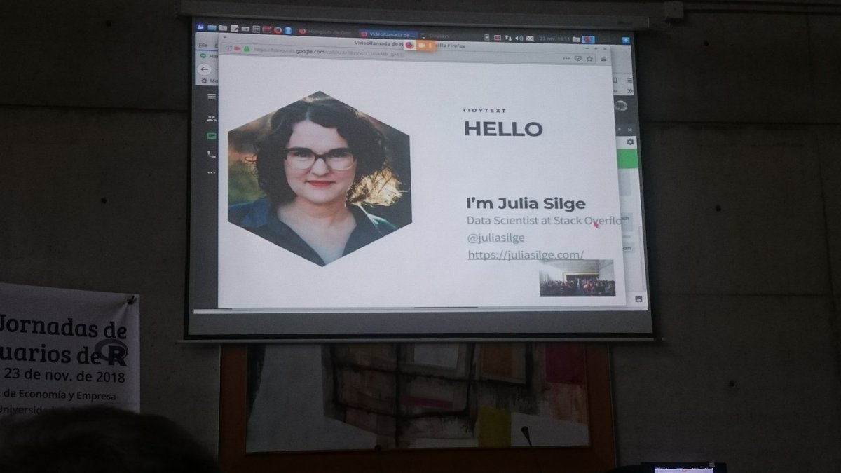 lmolp68's tweet photo. Empieza Julia Silge @xjurum @EconomicasUMU #XJRes https://t.co/a6D3ypGIyV