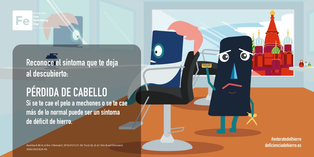 PortalEnfermeri's tweet photo. Cuando el pelo se te cae más de los normal, tal vez sea porque tus niveles de #hierro están por debajo de lo recomendable. #DeficitDeHierro #IDDay2018. https://t.co/92toSHp52g