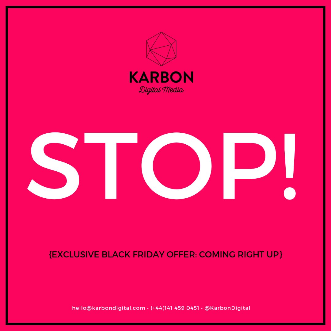 KarbonDigital's tweet photo. Get ready for our BIGGEST BLACK FRIDAY OFFER EVER!

It's a biggie...

#BlackFriday #BlackFridayDeals #DigitalMarketing #SocialMedia #WebDesign #KarbonDigital #ScottishBusiness #ScottishBusinessDiscounts https://t.co/AbuHxy4QfY