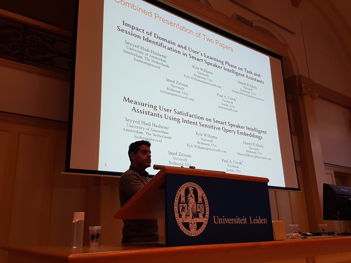 uovouniversale's tweet photo. No click logs? 😨 How to evaluate search for our smart speakers then? @hhashemi98 rises to the challenge of presenting two papers in 30 minutes https://t.co/hmi6DvJGcG