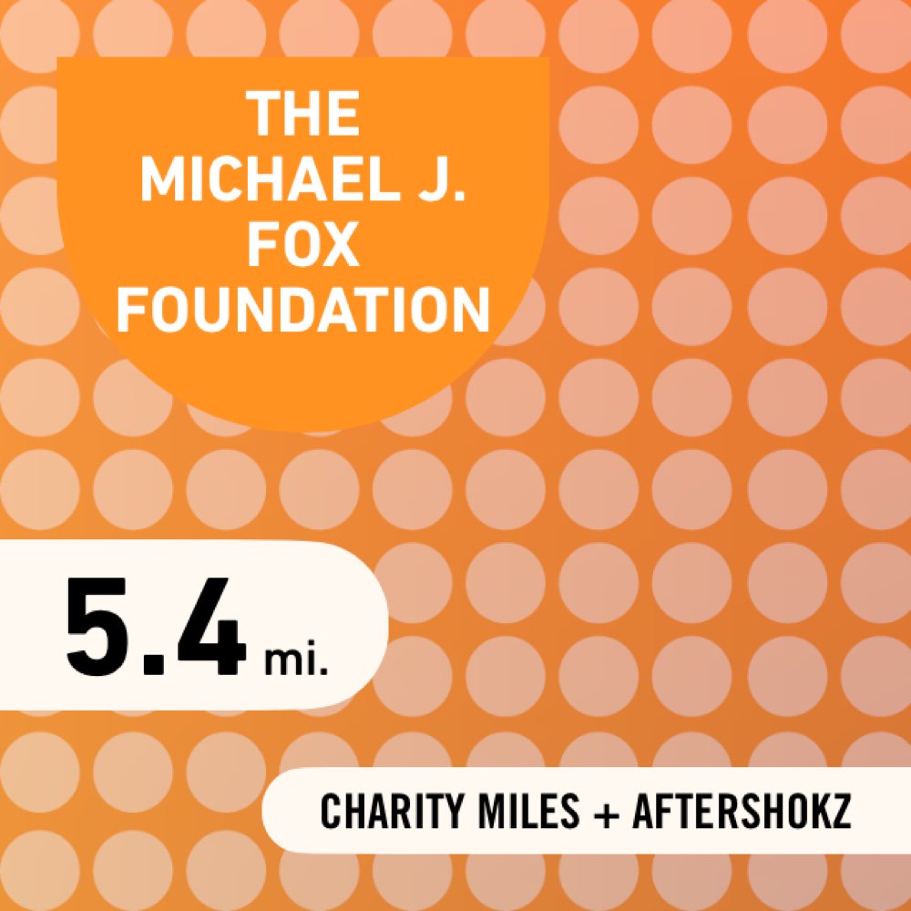 5.4 <a href="/CharityMiles/">Charity Miles</a> for <a href="/MichaelJFoxOrg/">michaeljfox.org</a>. Thx @Aftershokz for sponsoring me. #ShokzSquad charitymiles.org/appstore.html