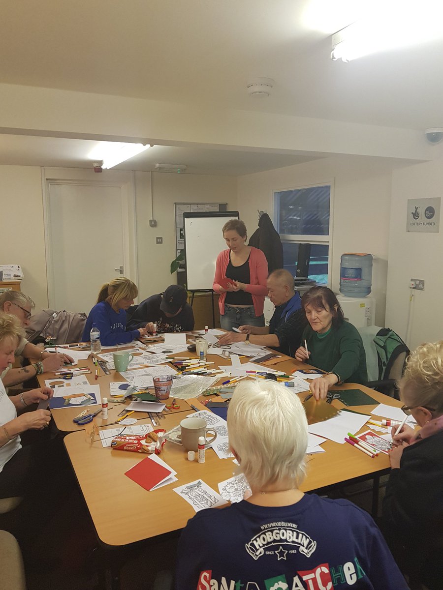 Everyone working hard at Iris Folding and Christmas Cards #artsandcrafts