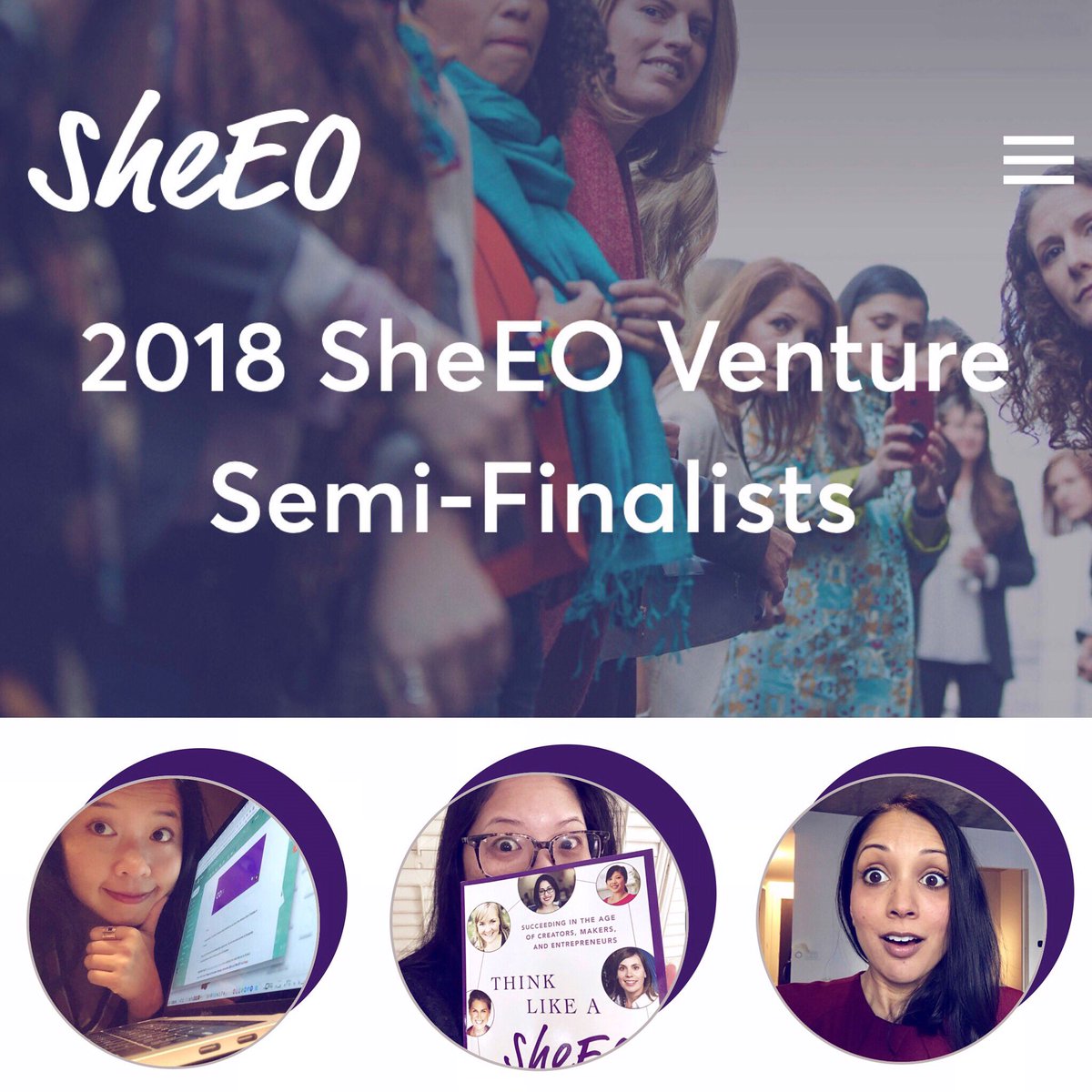 Excited to be Top 25 with fellow fearless lady founders are also in Top 25 @sheeo_world 🙆🏻‍♀️👯‍♀️