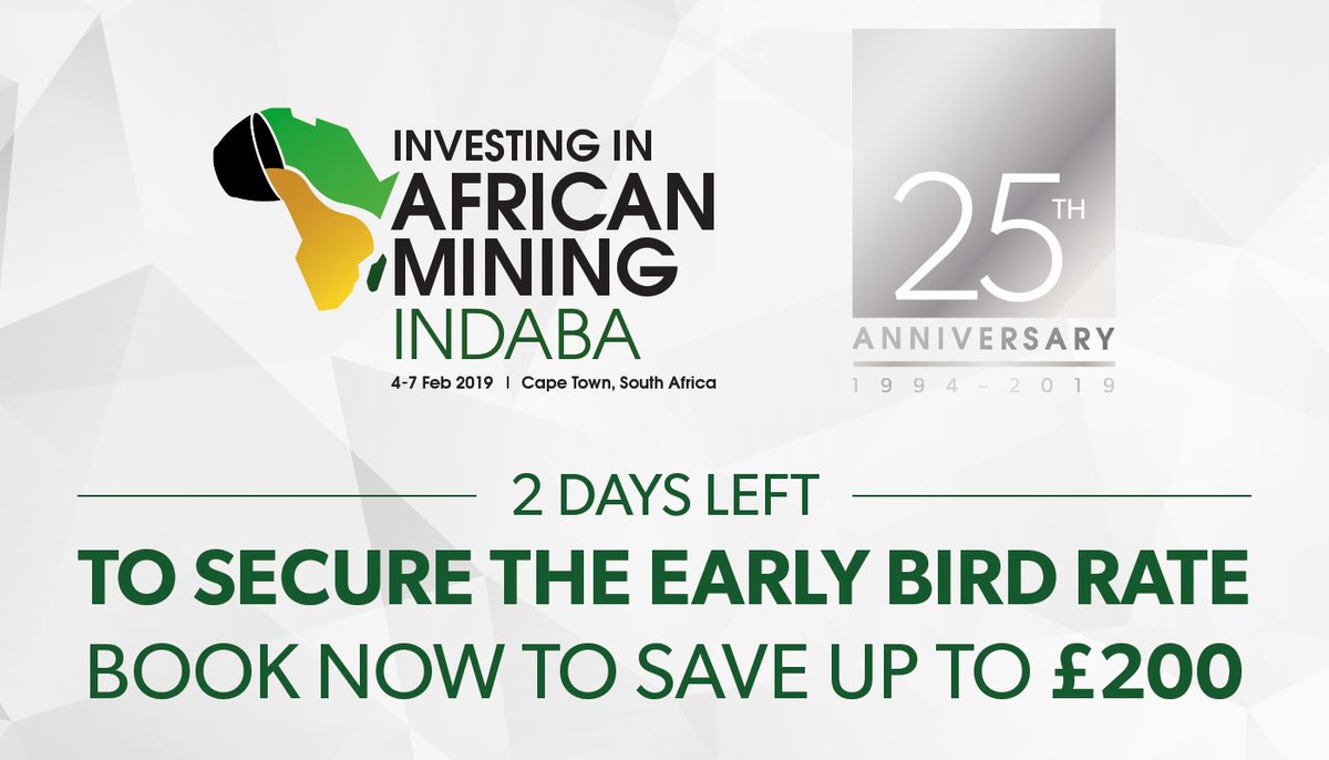 MiningIndaba_MD's tweet photo. Early bird ends 25 November! Don't miss out on Africa's largest mining investment event. Book now to save up to £200: https://t.co/xR07luUW6E https://t.co/NS2ejgRtix