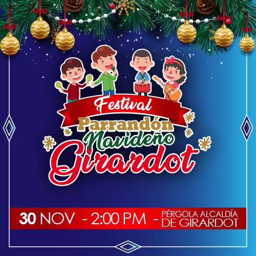 ⏳🎄¡Tan sólo 7 días para el Festival de Parranda Girardot 2018! 🎁 A través del Instituto Autónomo de Gestión Social
•
🎊¡TE ESPERAMOS!🎊 Desde las 2:00pm este 30 de noviembre en la pérgola de la Alcaldía de Girardot. 
#Alcaldíacontigo👏🏻 #Navidad