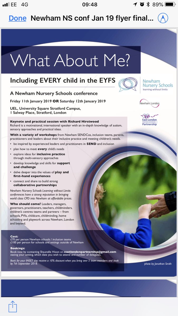 CathyEarlyYears's tweet photo. Booking now - we have Saturday places left at our WHAT ABOUT ME? inclusion conference for early years. With Richard Hirstwood @HirstwoodT. For #childminders #PVIs #nurseries #schools #eyfs #SEND #inclusion.
Come & join us at Newham Nursery Schools’ 4th annual conference! https://t.co/JWSRsMGNt9