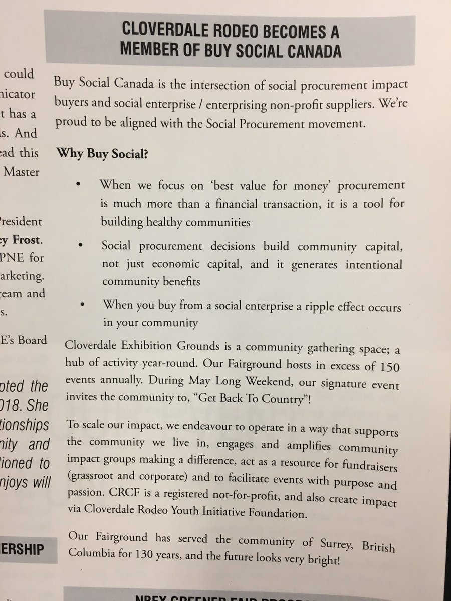 CloverdaleRodeo's tweet photo. Attending the AGM for Canadian Association of Fairs and Exhibitions - reading in the #CAFE2018 newsletter about #CloverdaleRodeo membership with @BuySocialCanada @CdnAssocofFairs https://t.co/Ar0ZF5wrlt