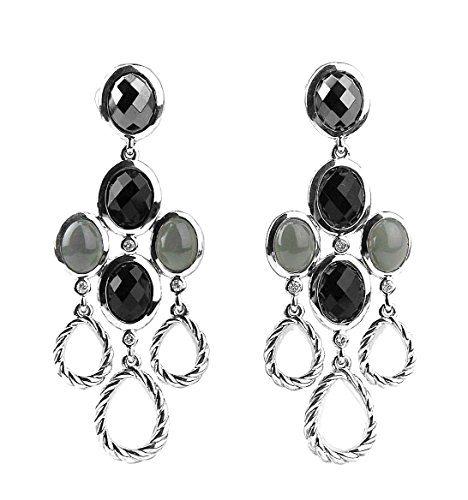 LilyKersen's tweet photo. NEW! Glamorous David Yurman ST. SILVER CHANDELIER DANGLING DIAMOND ONYX EARRINGS NEW 22E https://t.co/AtdtJBji3O https://t.co/eo7pvgHDQf