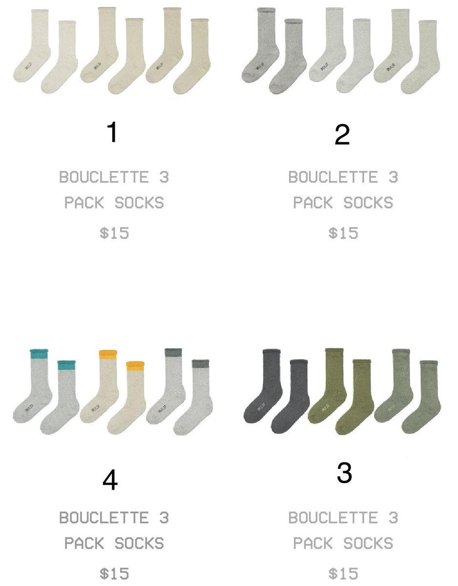bouclette 3 pack socks yeezy