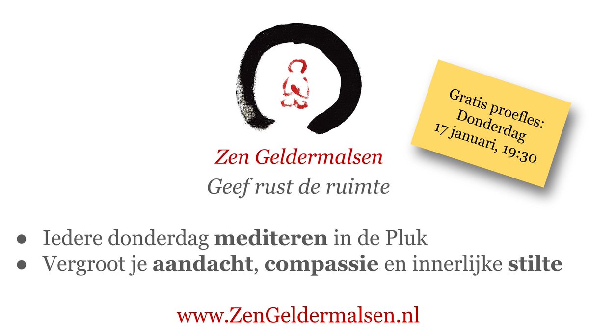 Nieuw; vanaf januari 2019 in De Pluk! #meditatie #zen #geldermalsen