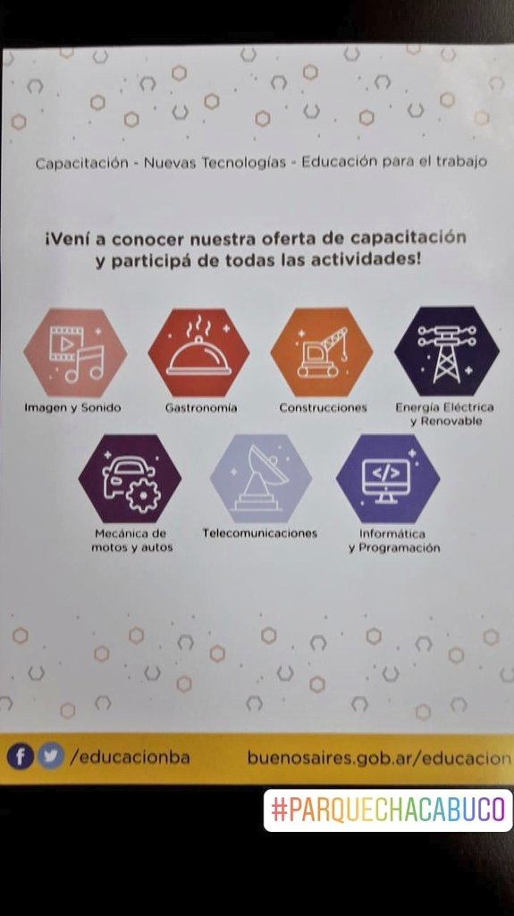 jonabarraza7's tweet photo. #HOY 23 - 16 a 21 hs
y mañana 24 - 10 a 16 hs
En #parquechacabuco acercate a conocer la Feria de Innovación en la formación Técnica Profesional ( #FormaTec ) 👨🏭👩🎤👨🍳👩🏫 https://t.co/ESLDDOA7Yg