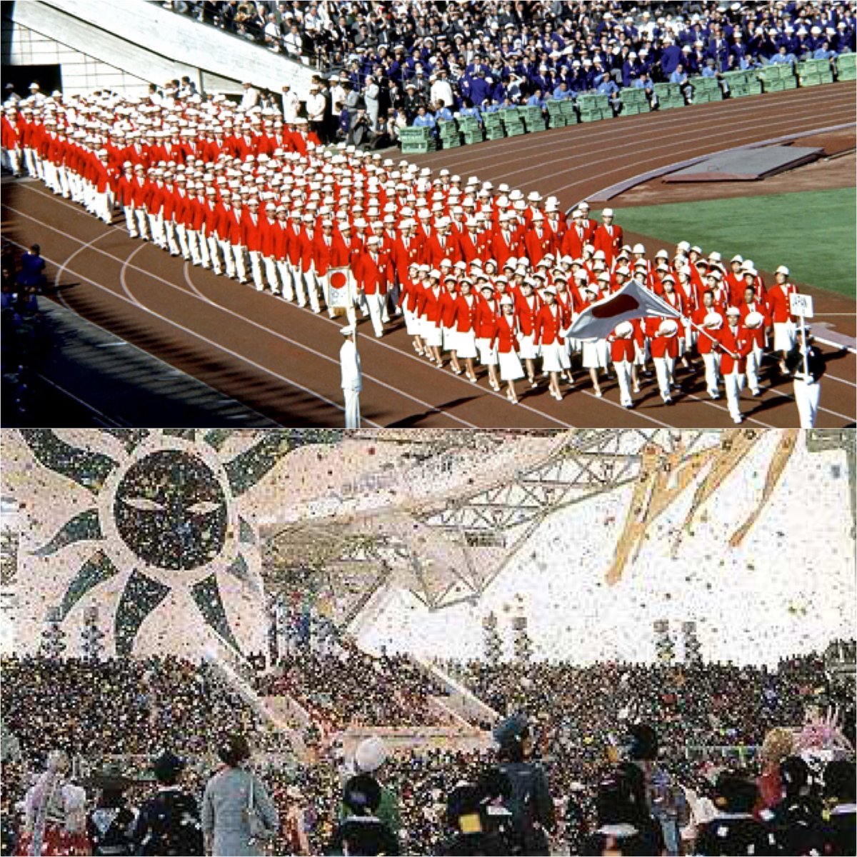 1964年東京オリンピック 1970年大阪万博 記念風呂敷 1964年東京オリンピック 1970年大阪万博 記念風呂敷