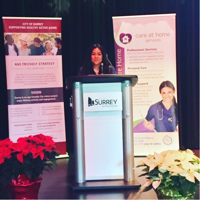 CareAtHomeCares's tweet photo. We are excited to have Rubylyn Engstrom (Director of Operations and Business Development) represent Care At Home Services as a sponsor and presenter at the City of Surrey’s “Surrey Seniors Holiday Celebration” today. #SeniorLife #CareAtHomeServices #Surrey #Seniors https://t.co/88Ird7S84H