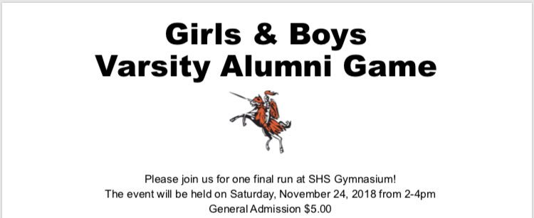 🏀Varsity Alumni Game is tomorrow 2:00pm at Stoughton High School Gymnasium... Admission is $5.00 and all proceeds will support the Boys &amp; Girls Basketball Programs. #OnceAKnight #AlwaysAKnight 🏀🧡🖤