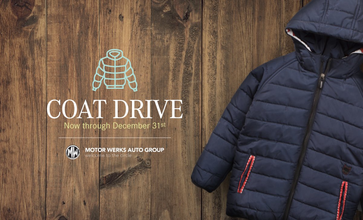 Do you have spare coats lying around? Have your kids outgrown their coats? This season give the gift of warmth! We’re currently accepting new and used coats at our Barrington and Hoffman Estates locations! Now through December 31st! 
#MotorWerksAutoGroup #CoatDrive #TisTheSeason