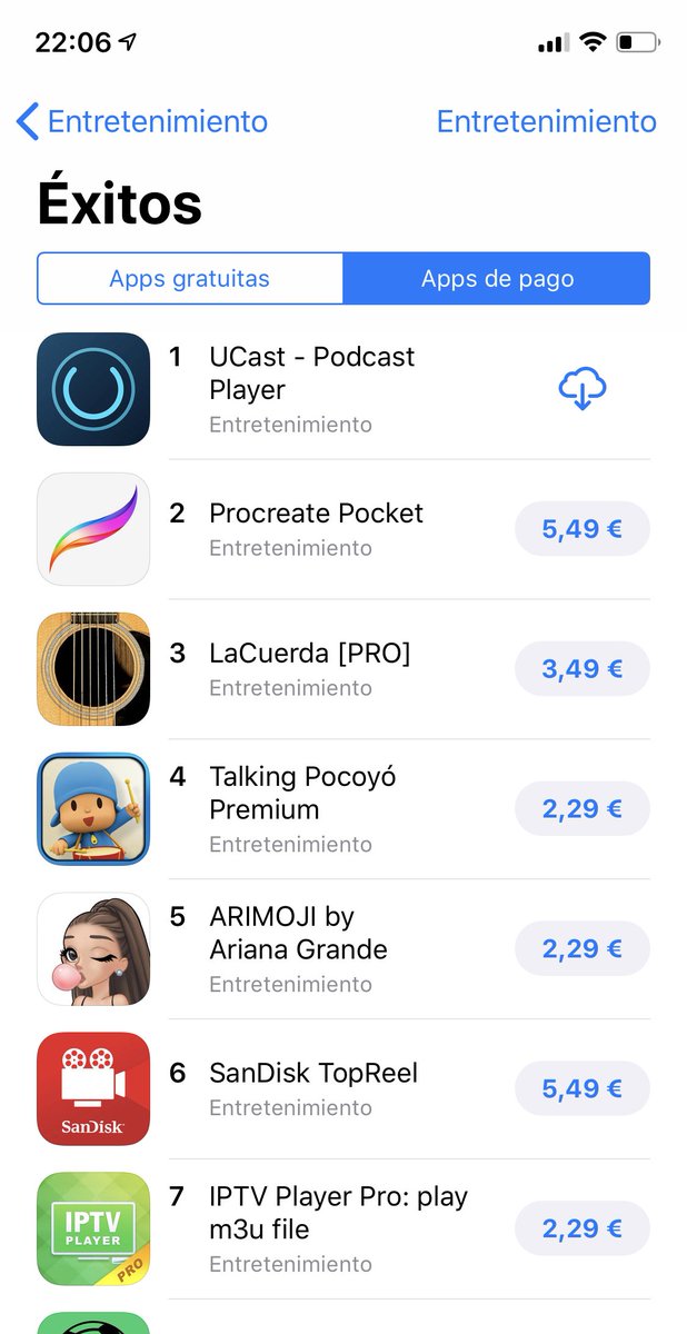 Gracias a todos por darnos una oportunidad el día de hoy con el descuento Black Friday y llevarnos al   Top 1 de Entetenimiento y 25 del General. Podéis seguir comprando la app con descuento hasta el domingo itunes.apple.com/es/app/ucast-p…