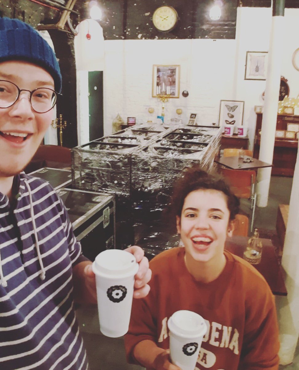 hopemilltheatre's tweet image. Our hard working dream team transitioning shows with the help of some caffeine housed in bespoke HMT #KeepCups! Available from the bar with a hot drink included when you buy! 👌☕️🎭