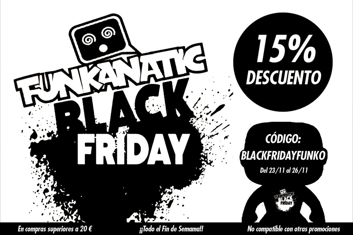 Es el Black FunkoFriday , Funkanáticos!🕶Y en #funkanatic hemos querido celebrarlo🎊con un 1️⃣5️⃣% de DESCUENTO🏷en todo nuestro stock con el código🖤BLACKFRIDAYFUNKO🖤Sólo válido durante el fin de semana! Corred insensatos!
funkanatic.com/discount/BLACK… 🐜 #funko #funkopop #blackfriday