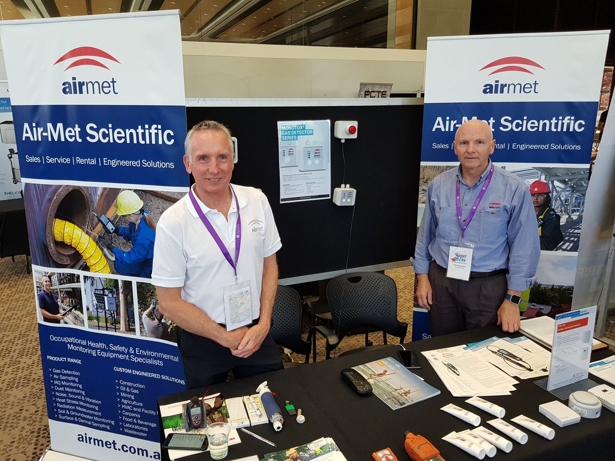 Technet2018's tweet photo. Randall and Peter from @airmetsci at @Technet2018. It isn't too late to find out more about gas and safety monitoring for your lab. Head over to their website: https://t.co/ArWfI1yQSO
#UQ #safety #gasmonitoring #monotox https://t.co/nQLGOQvmUG