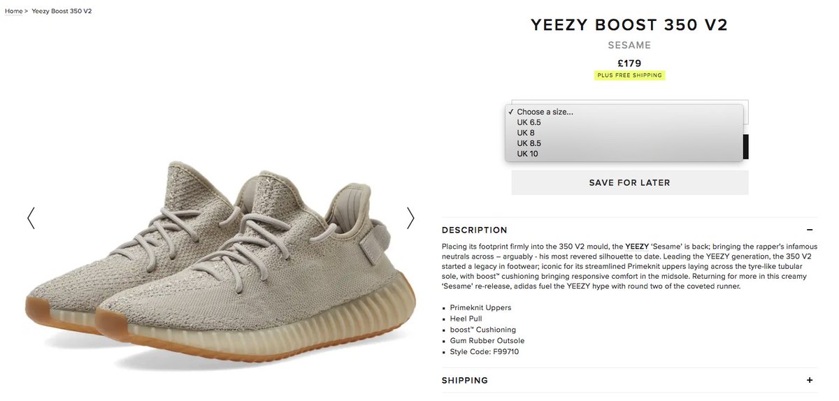 Yeezy boost 350 sesame in 00152 Roma fur 220,00 kaufen