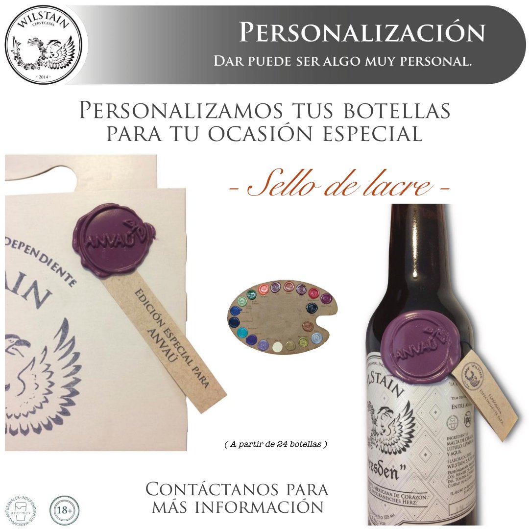WilStain's tweet photo. #CatálogoWilstain2018 Sorprende a todos con tus #CervezasArtesanales #Wilstain distintivas con un sello de lacre personalizado #Salud #Prost #ArtesanalesDeVerdad #ConsumeLocal #FelizFinde https://t.co/K8X0ObpfGl