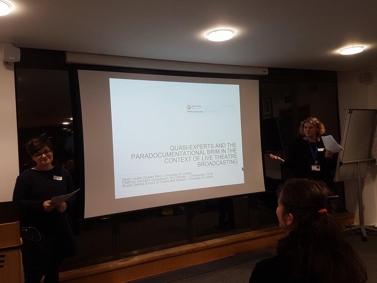 PlatformJournal's tweet photo. @cliosusann introducing our closing talk by @Heidilulie, critiquing the "quasi-expert" by addressing issues of skill and "crowdsourced criticism" #oncriticism https://t.co/7tUEJ6P1fz