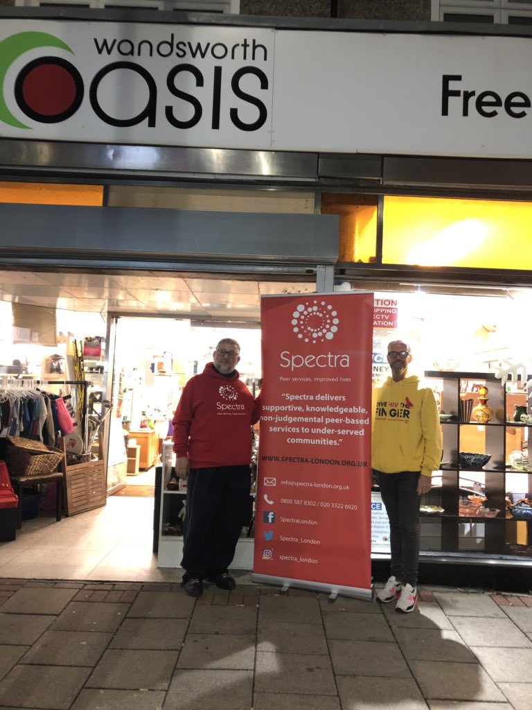 Spectra_London's tweet photo. We’re here!! Ready for our #HIVTestingWeek session at @wandsworthoasis Amen Corner, Tooting store. Come say hi to Massimo, Paris & John. Ready to talk all things #sexualhealth and providing rapid #HIV tests! https://t.co/qMV9Dv1dnx
