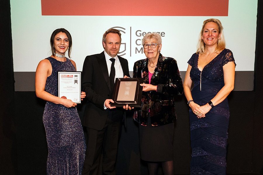 TheGCmedal's tweet photo. Well deserved winners of @TheNHIC George Clarke Medal. Deliver the best, inspire the rest! #TheCottage #BestArchitect #homeimprovement #NHIC18 https://t.co/McxTQSHvCW