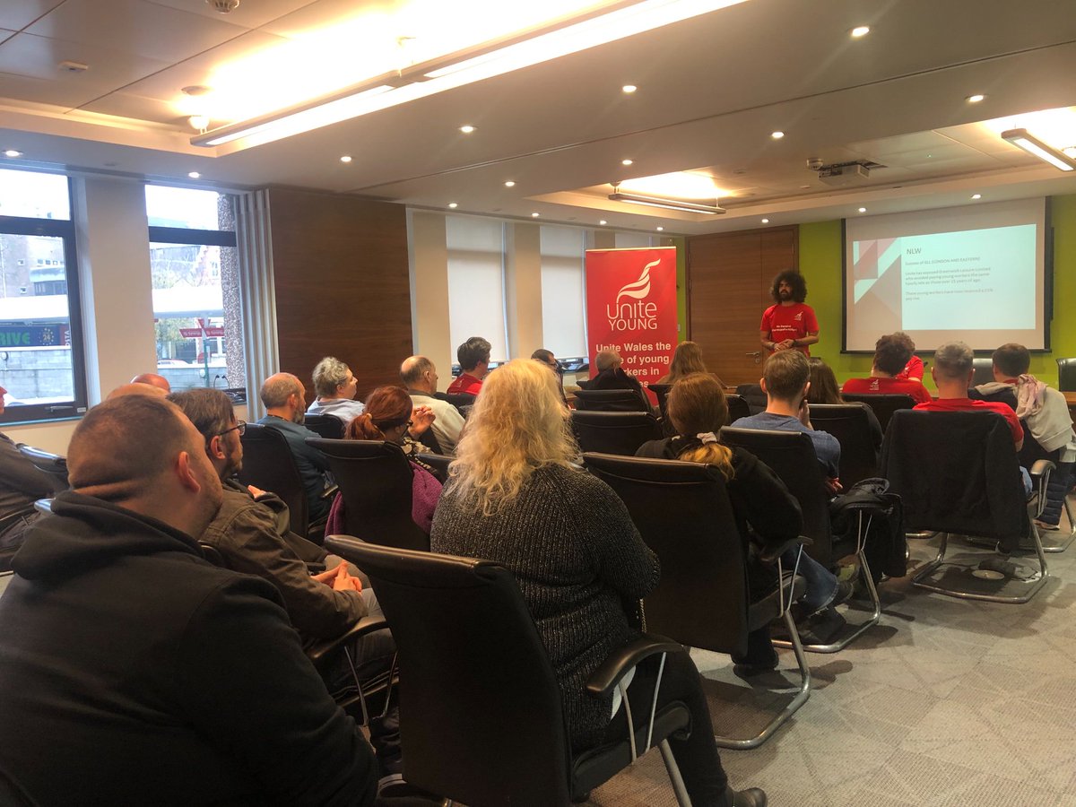 JoGalazka's tweet photo. Really proud of our @UniteWales Young Members Committee for putting on a fantastic event for @TUCYoungWorkers month today. Onward and upwards for the fight for #FairWagesForAllAges #YWM18 https://t.co/dkjTXLgv2M