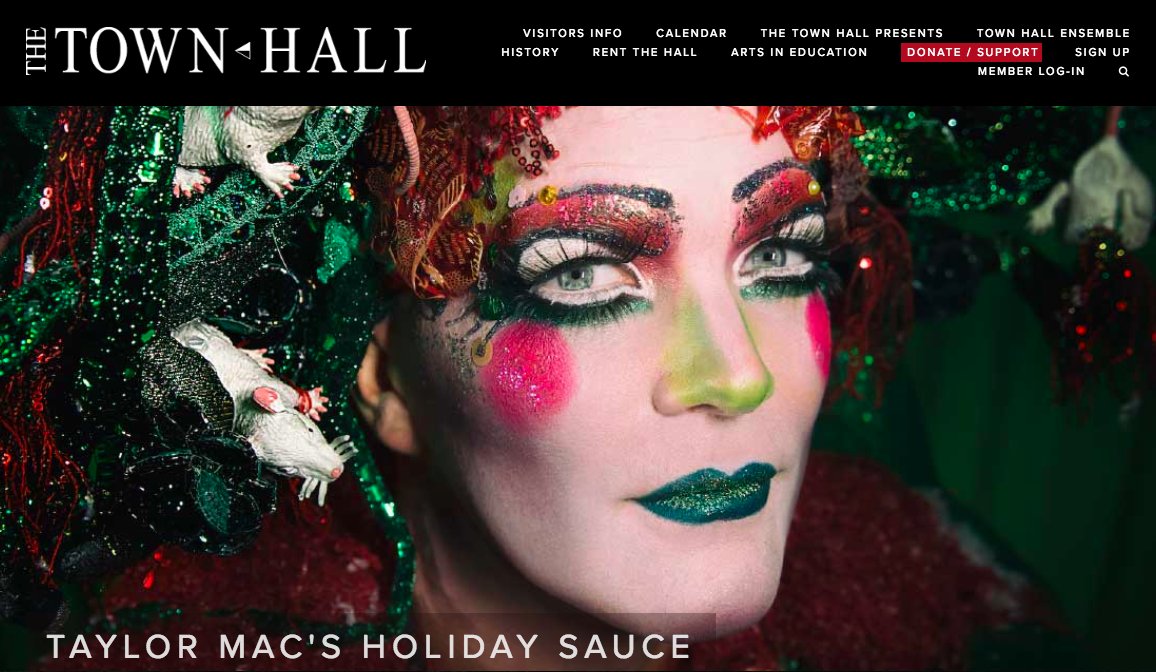 Give those Thanksgiving leftovers some "Holiday Sauce!" Tix on sale now for Taylor Mac's holiday extravaganza at @TownHallNYC. Produced by <a href="/PomegranateArts/">Pomegranate Arts</a>. ow.ly/IPYf30mIGbx