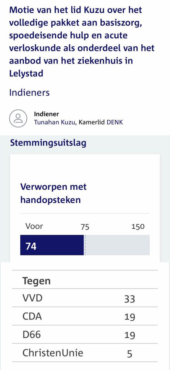 tunahankuzu's tweet photo. De motie van @DenkNL over ziekenhuis #Leystad werd gisteren met 1 stem verschil verworpen... https://t.co/g48TPxTdHM