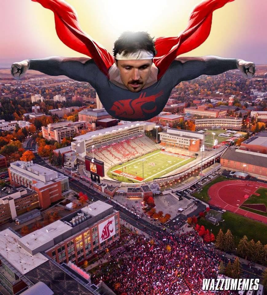 700espn's tweet photo. It's a bird, it's a plane it's...
#MississpppiMustache, #CrimsonSuperman, #Minshew4Heisman, #Heisman #WSU, #WAZZUAirRaid, #AppleCup2018, #AppleCup Credit: Wazzu Memes. #GoCougs! https://t.co/etNjVMYhYN