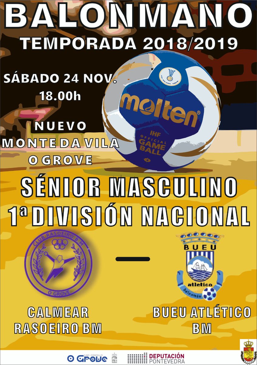 Se juega #PrimeraNacional en el Nuevo Monte da Vila. Mañana a partir de las 18h el #CalmearRasoeiroBM recibe al rocoso <a href="/BueuAtleticoBm/">Bueu Atlético Balonmán</a> en un partido vital para las aspiraciones del conjunto meco.
#AupaRasu #SomosPartedeTi